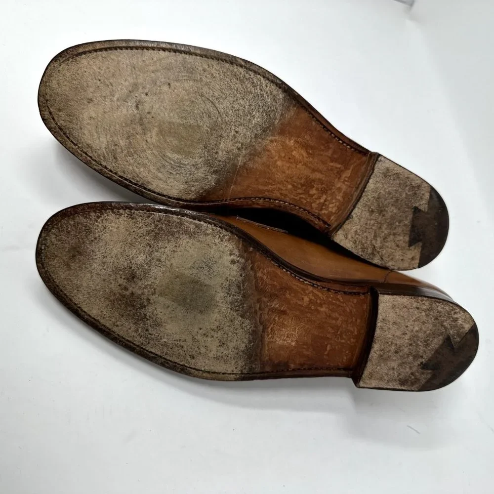 Crockett & Jones GENUINE CORDOVAN penny loafers shoes Size 9 E leather shoe Tree - Picture 11 of 15